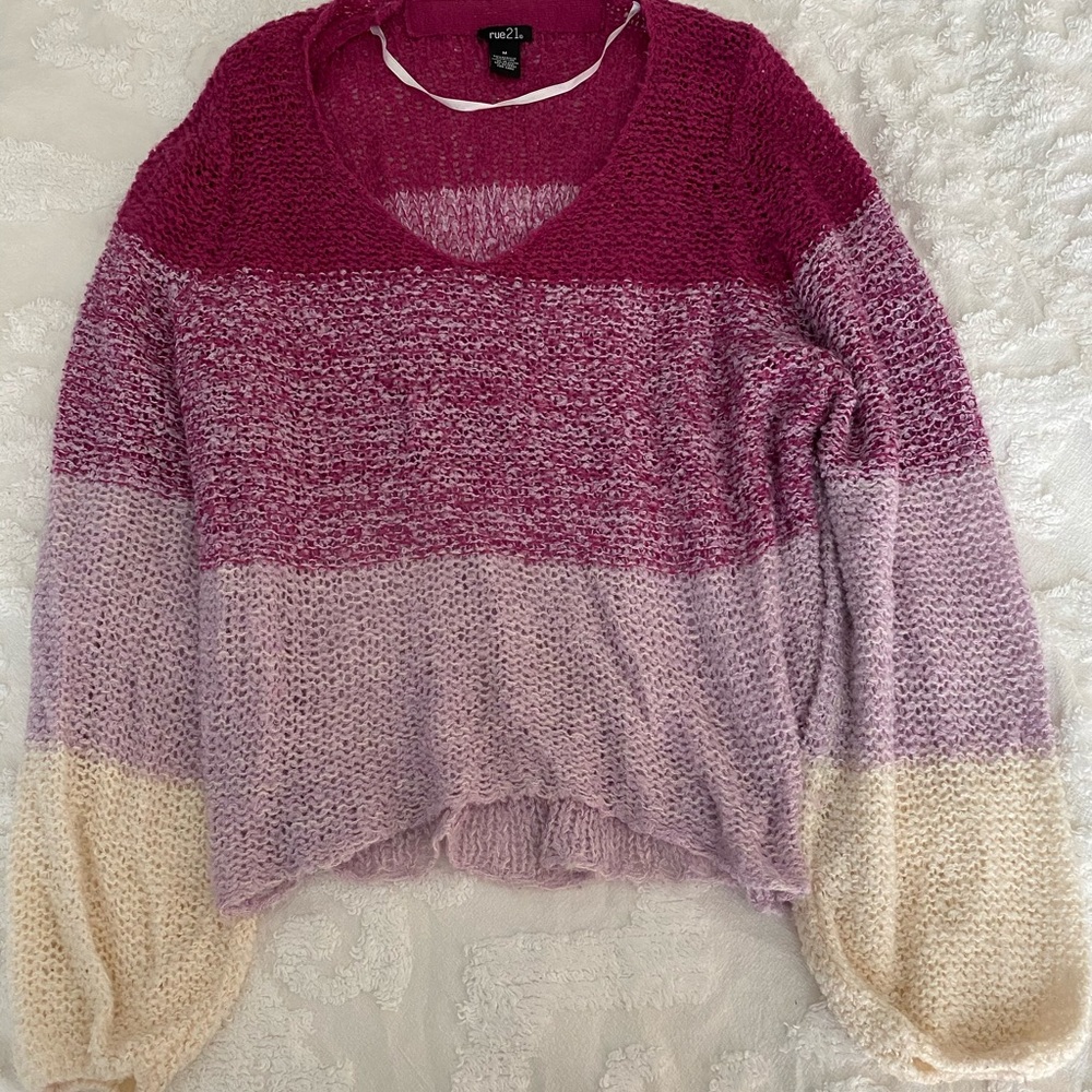 Color block knit sweater